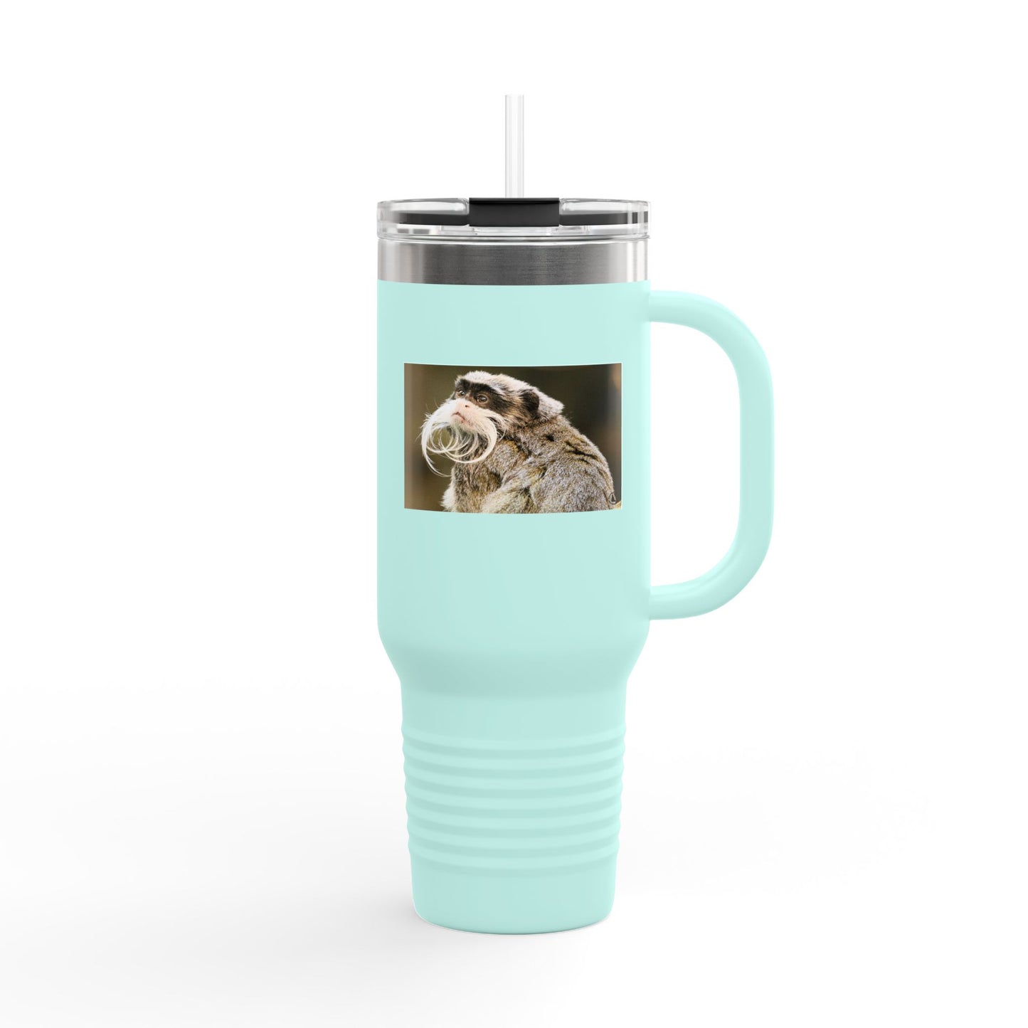 40oz Insulated Travel Mug – Cute Sloth Drinking Coffee Photo