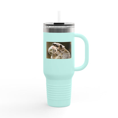 40oz Insulated Travel Mug – Cute Sloth Drinking Coffee Photo
