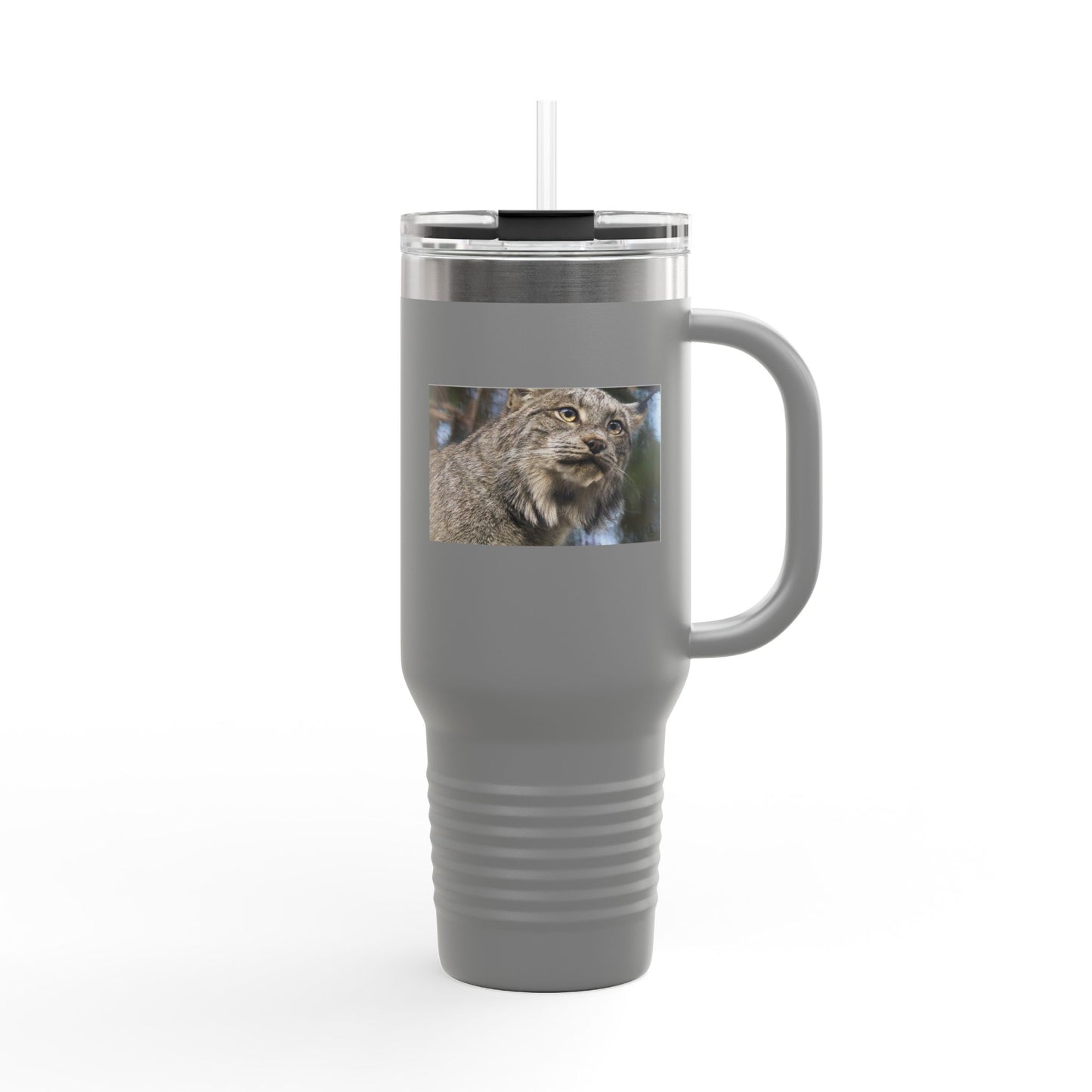 40oz Insulated Travel Mug with Wildcat Photo - Large Thermal Tumbler for Commuting & Outdoors