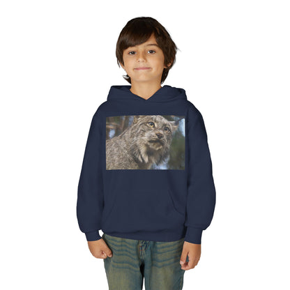 Youth Lynx Hoodie – Realistic Wildcat Photo Pullover for Kids