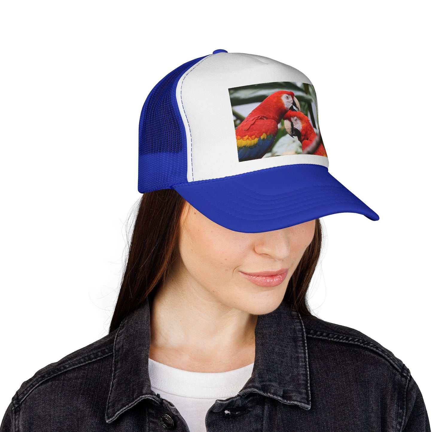 Parrot Love Trucker Cap — Tropical Scarlet Macaw Mesh Hat