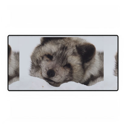 Arctic Fox Desk Mat — Large Animal Print Mouse Pad for Workstation