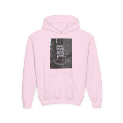 Owl Portrait Youth Hoodie — Realistic Forest Owl Graphic