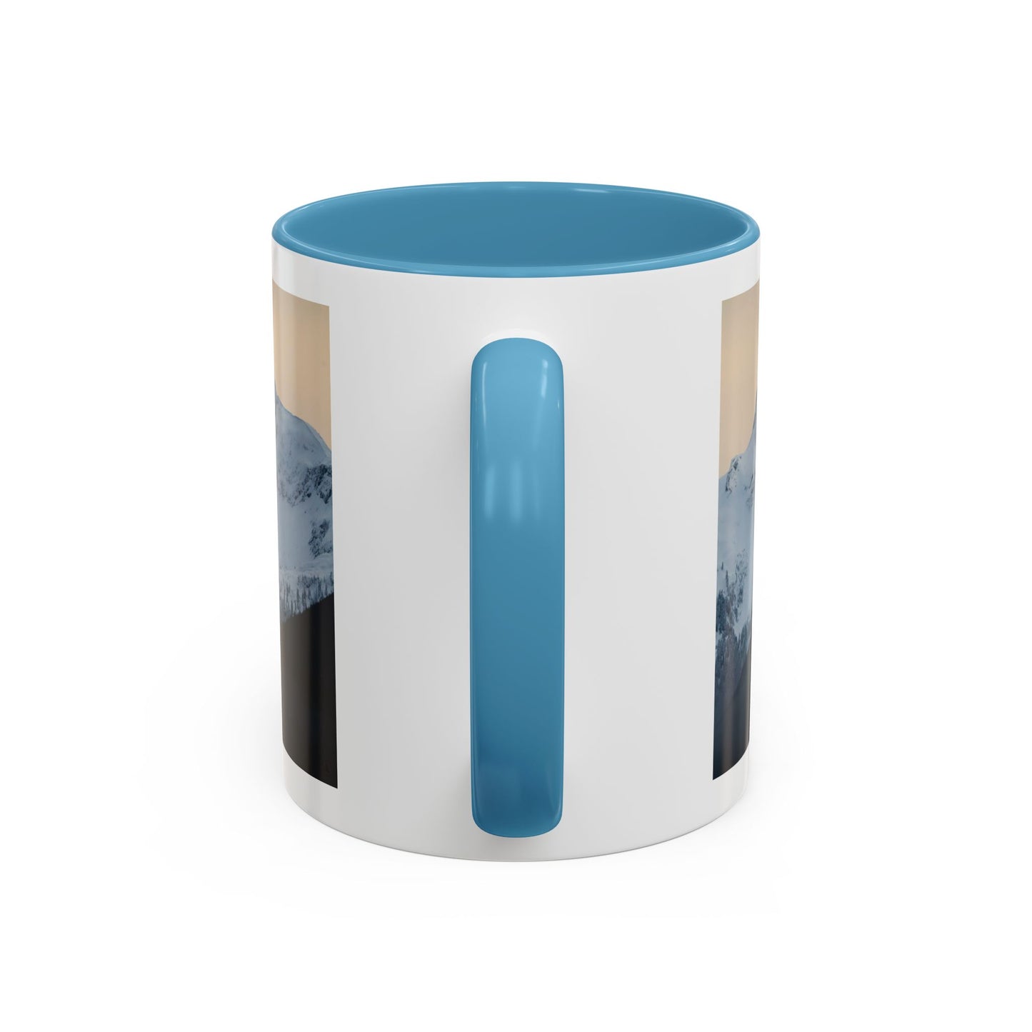 Mountain Sunrise Accent Coffee Mug — Scenic Snow Peak Photo (11/15oz)