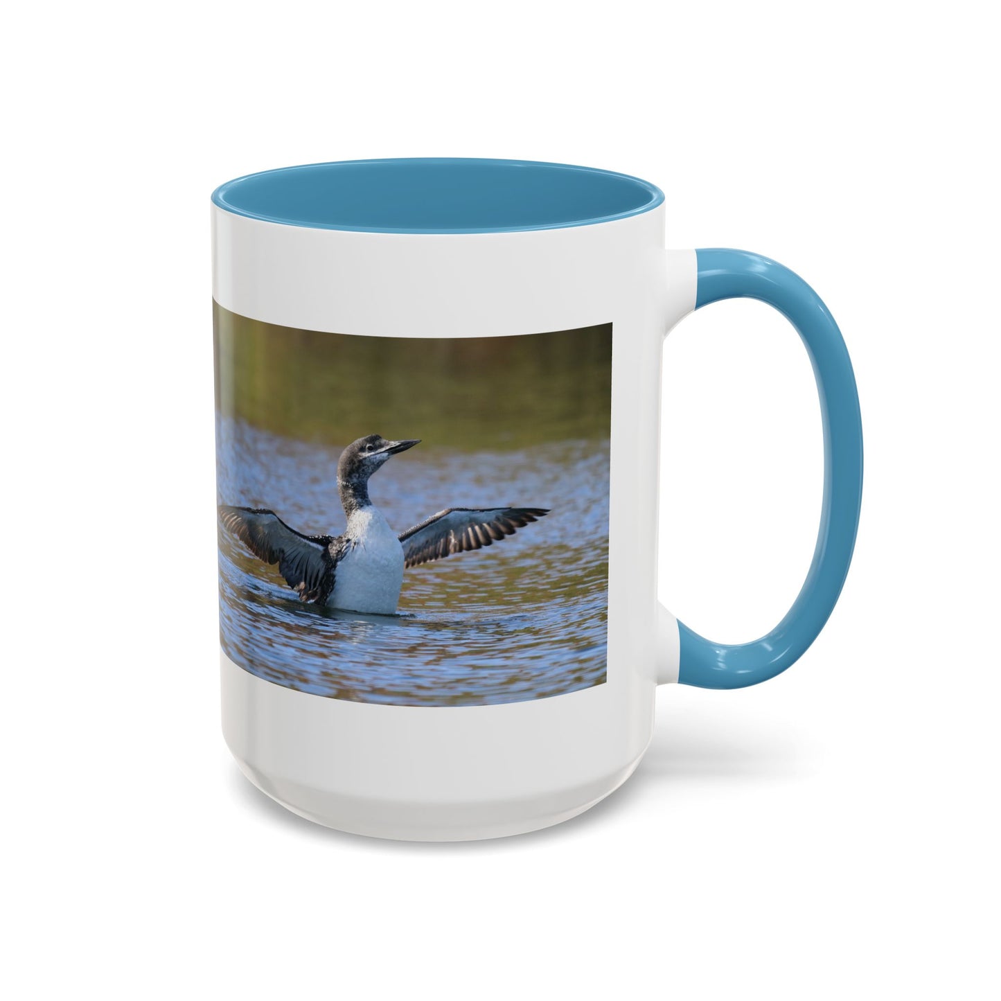 Loons in Flight Accent Coffee Mug — Wildlife Bird Photography Drinkware