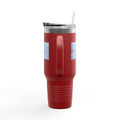 40oz Insulated Travel Mug — Wildlife Sea Otter Photo Design, Outdoor Adventure Tumbler
