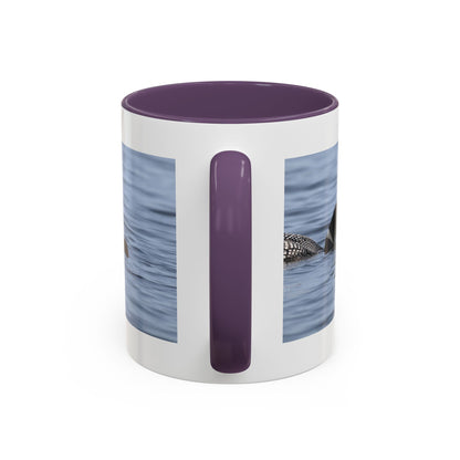 Loon Family Accent Coffee Mug — Scenic Lake Bird Photography (11/15oz)