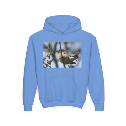 Cedar Waxwing Bird Hoodie | Youth Hooded Sweatshirt