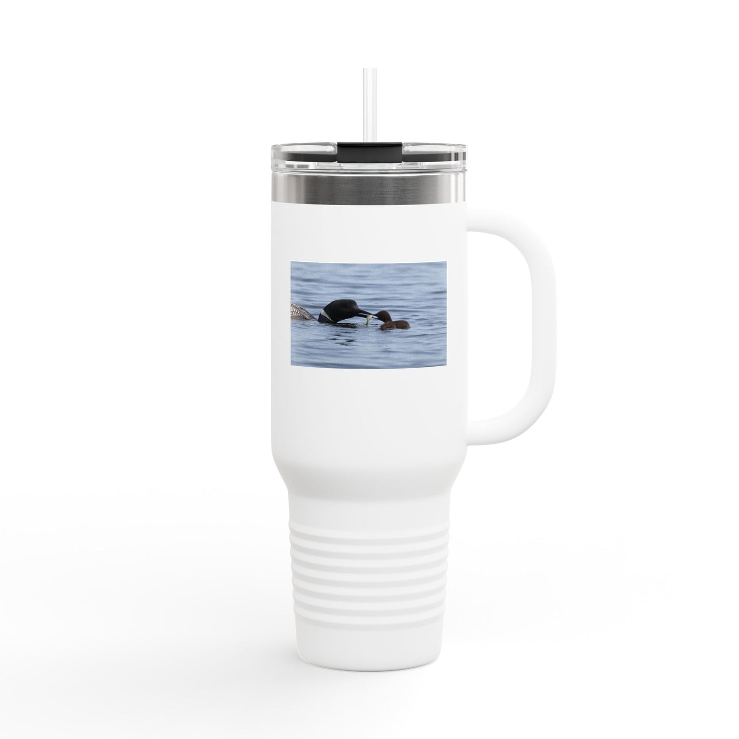 40oz Insulated Travel Mug — Wildlife Sea Otter Photo Design, Outdoor Adventure Tumbler