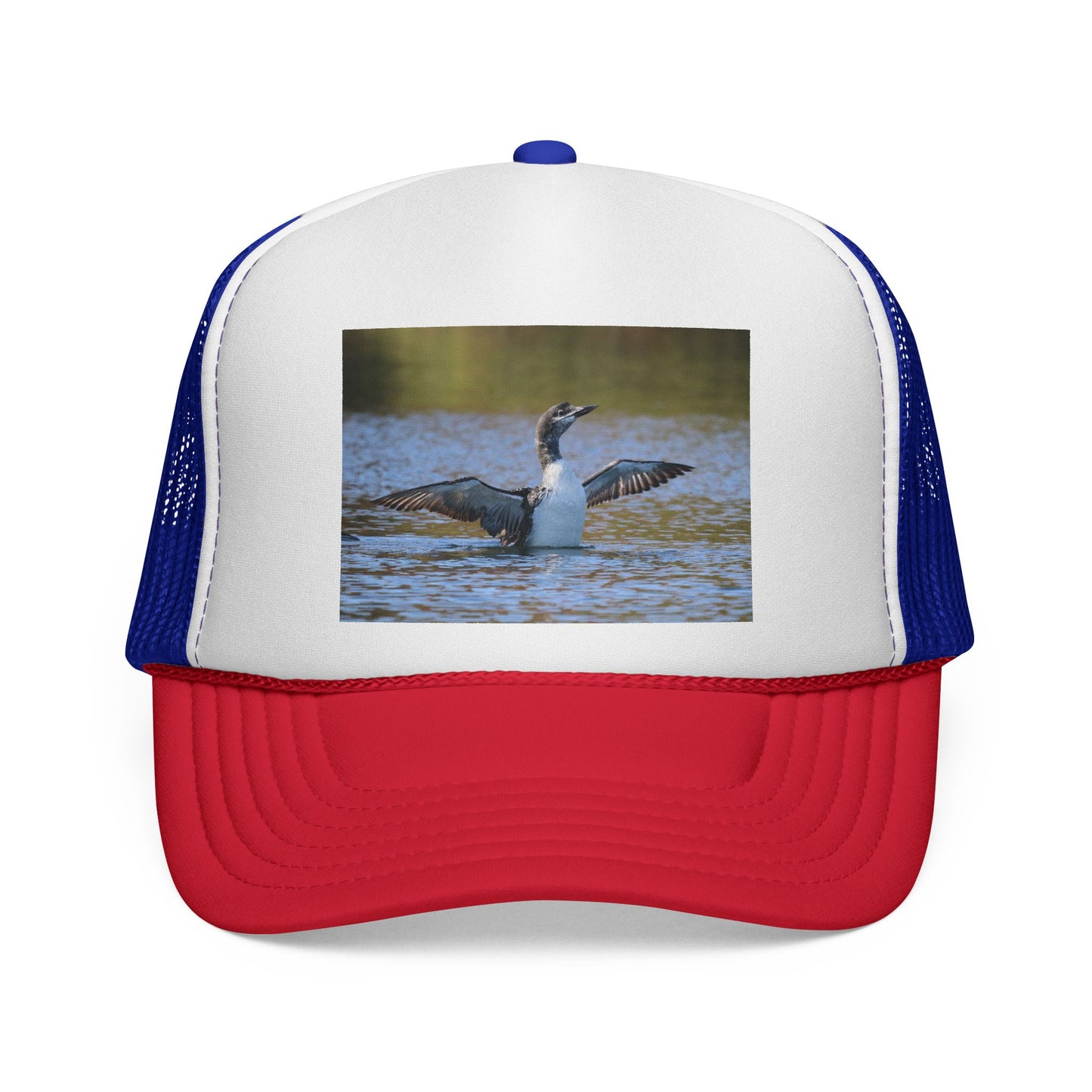 Loon Photo Trucker Cap — Vintage Wildlife Birdwatching Hat