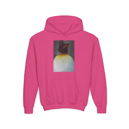 Penguin Art Youth Hoodie — Minimalist Royal Penguin Illustration Sweatshirt