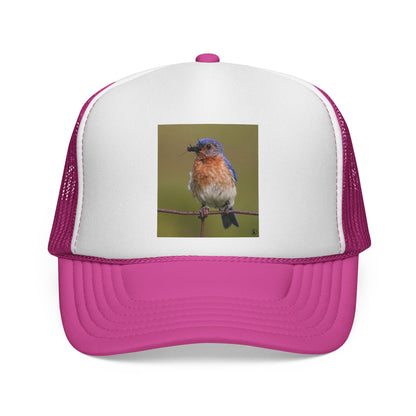 Eastern Bluebird Trucker Cap — Vintage Nature Hat for Birdwatchers