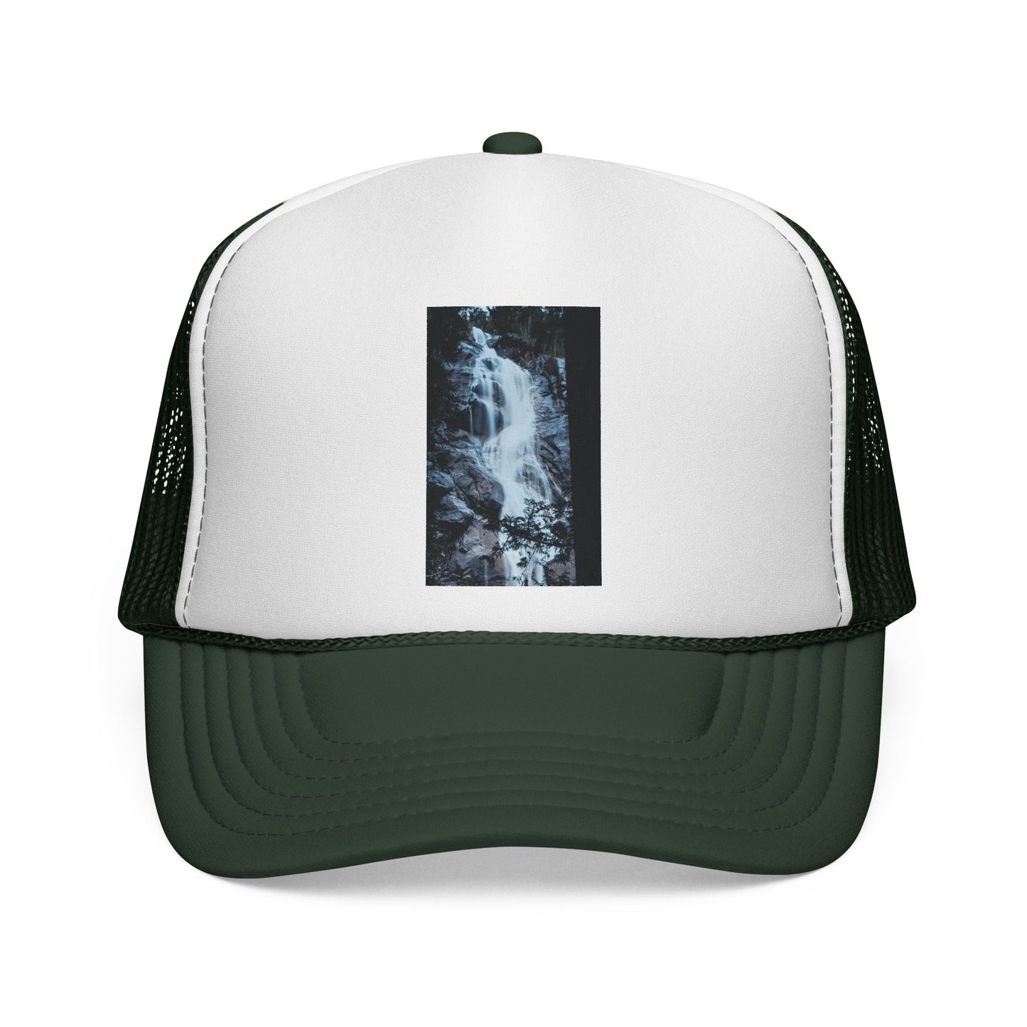 Waterfall Photo Trucker Cap — Outdoor Adventure Mesh Hat