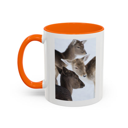 Deer Herd Accent Coffee Mug — Wildlife Photo Ceramic Mug (11/15oz)