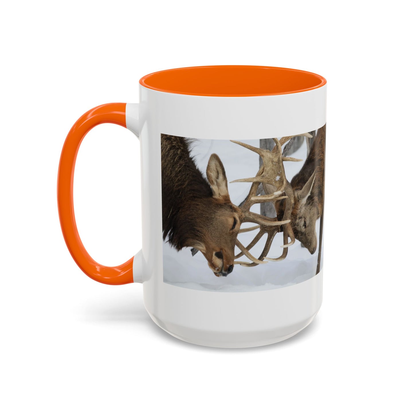Deer Antler Clash Coffee Mug — Rustic Wildlife Accent Mug (11/15oz)