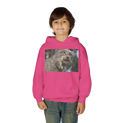 Youth Lynx Hoodie – Realistic Wildcat Photo Pullover for Kids