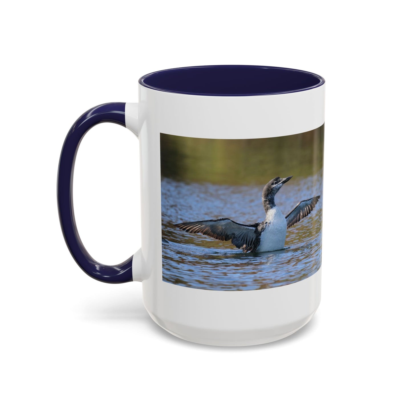 Loons in Flight Accent Coffee Mug — Wildlife Bird Photography Drinkware
