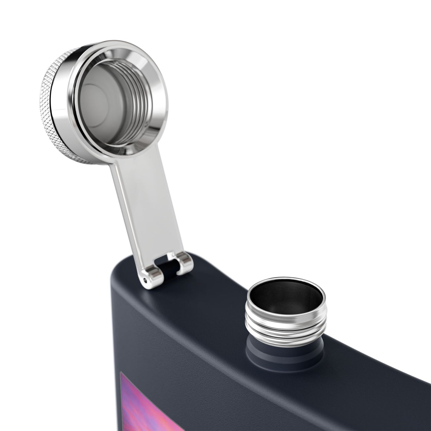 6oz Stainless Steel Flask — Winter Sunset Landscape Photo Flask