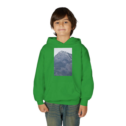 Mountain Peak Youth Hoodie — Winter Snow Scenic Graphic Sweatshirt