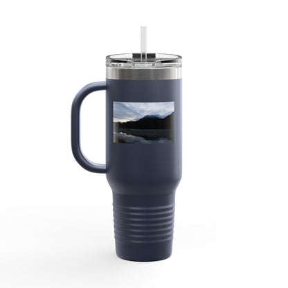 40oz Insulated Travel Mug – Scenic Lake Mountain Photo, Thermal Tumbler for Commuting & Outdoor Adventures