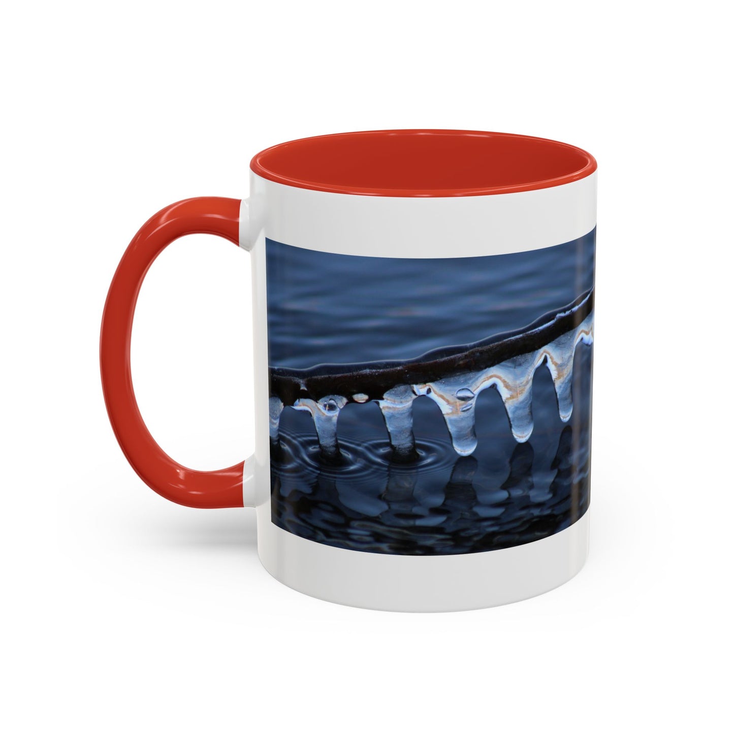 Blue Icicle Wave Accent Coffee Mug — Winter Water Photography 11/15oz