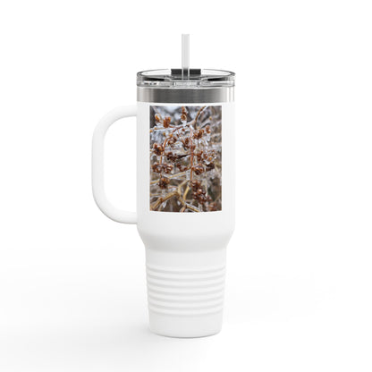 40oz Insulated Travel Mug with Frosted Branch Photo – Large Stainless Steel Tumbler