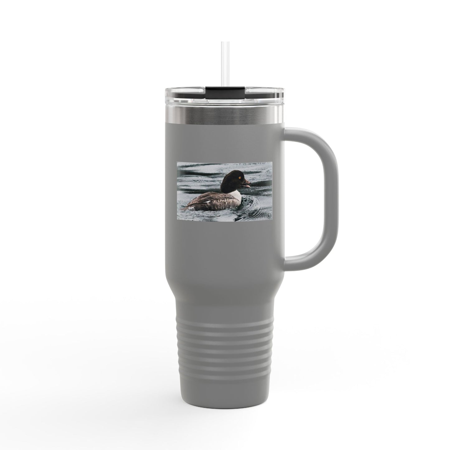 40oz Insulated Travel Mug with Duck Photo – Thermal Tumbler for Birdwatchers & Outdoor Lovers