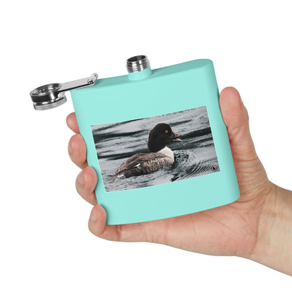 Goldeneye Duck Photo Stainless Steel Flask — 6oz Travel Hip Flask