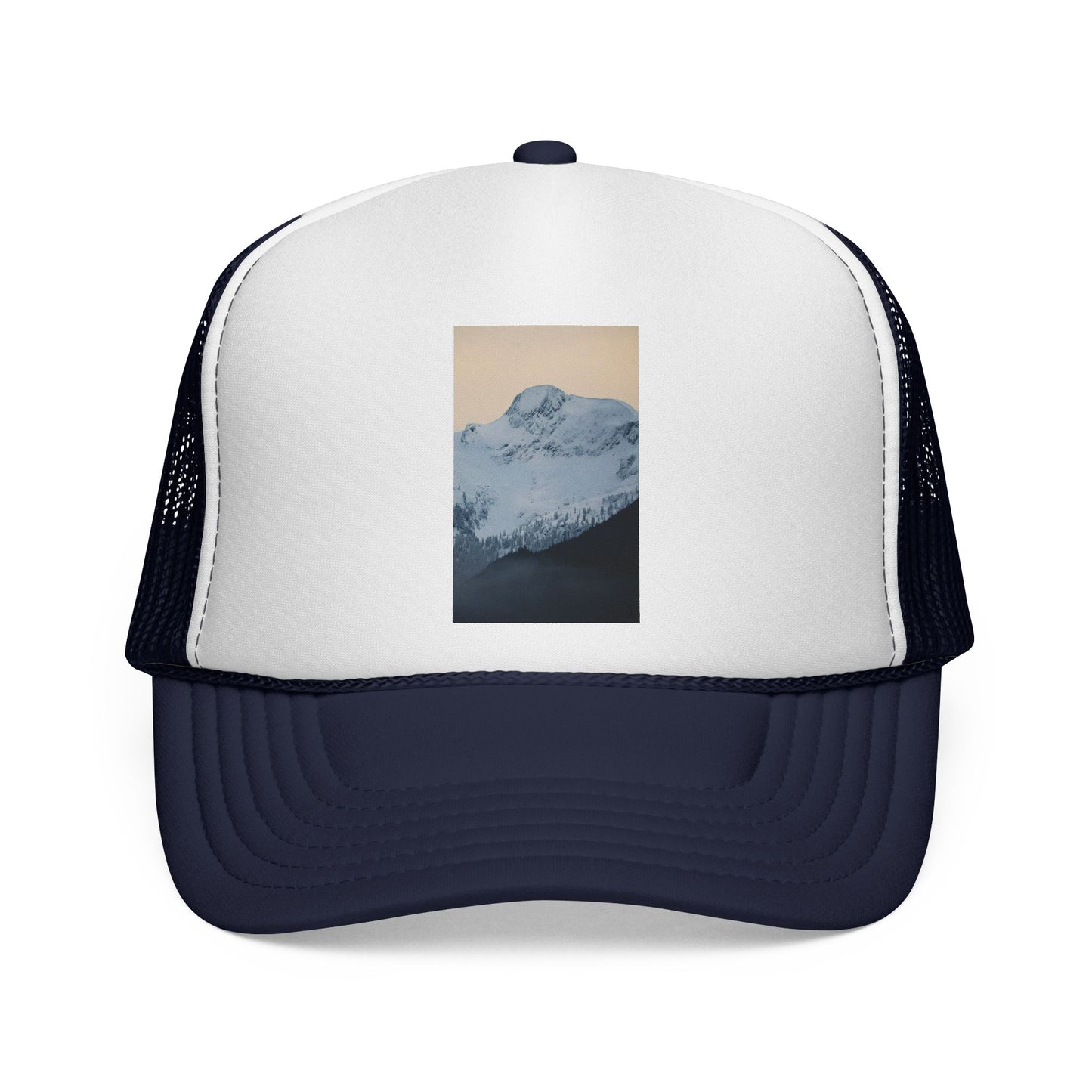 Mountain Sunrise Trucker Cap — Vintage Snow Peak Patch Hat
