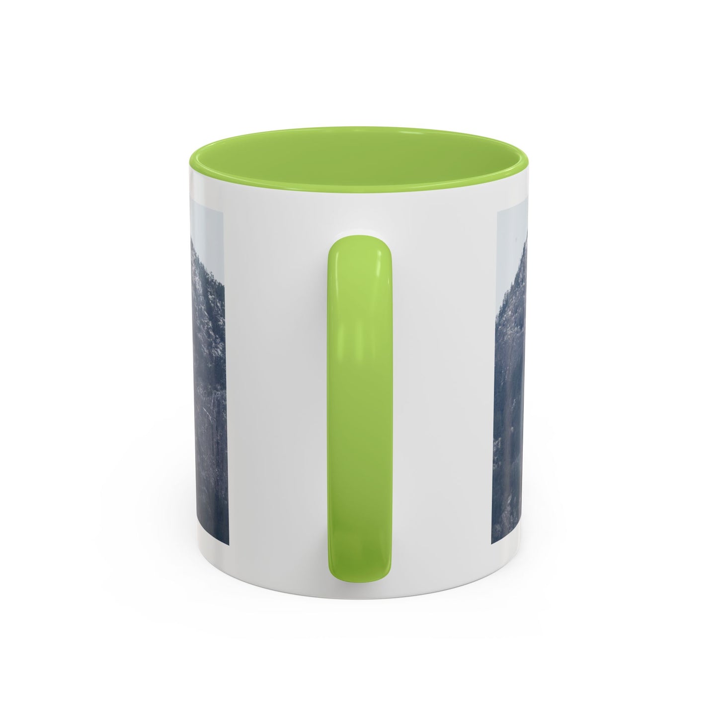 Mountain Peak Accent Coffee Mug – Snowy Forest Photo 11oz/15oz