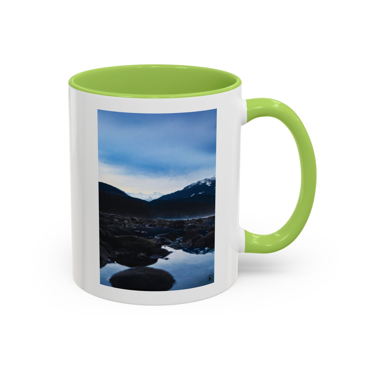 Mountain Lake Accent Coffee Mug — Scenic Wilderness Photo Travel Gift (11/15oz)
