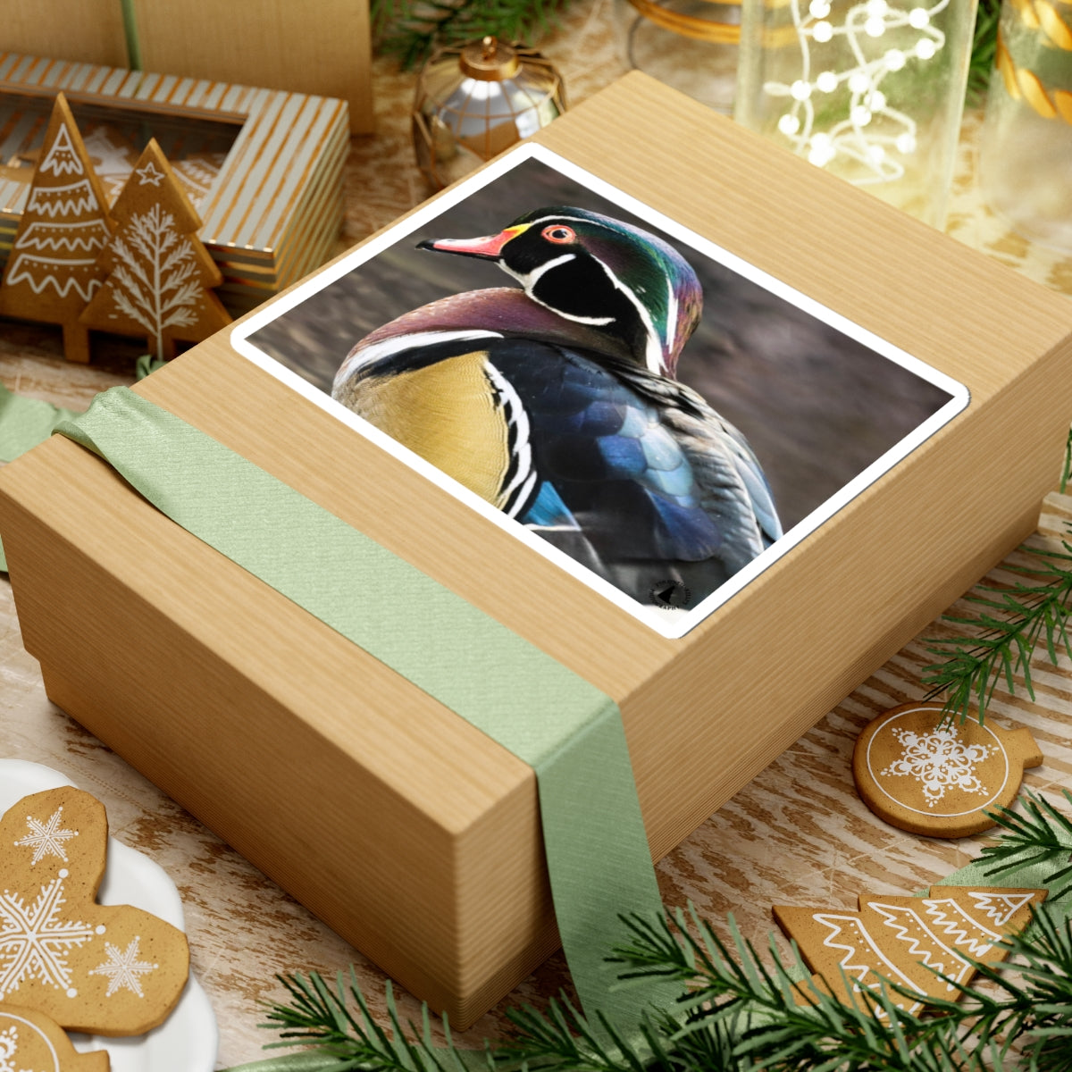 Wood Duck Kiss-Cut Sticker — Colorful Waterfowl Vinyl Decal for Laptop, Water Bottle, Planner