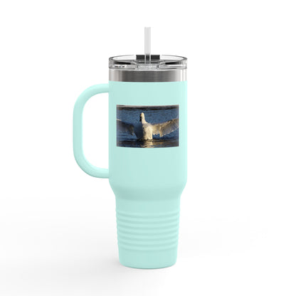 40oz Insulated Travel Mug with Seagull Photo – Large Stainless Steel Tumbler for Beach, Outdoor & Commuting