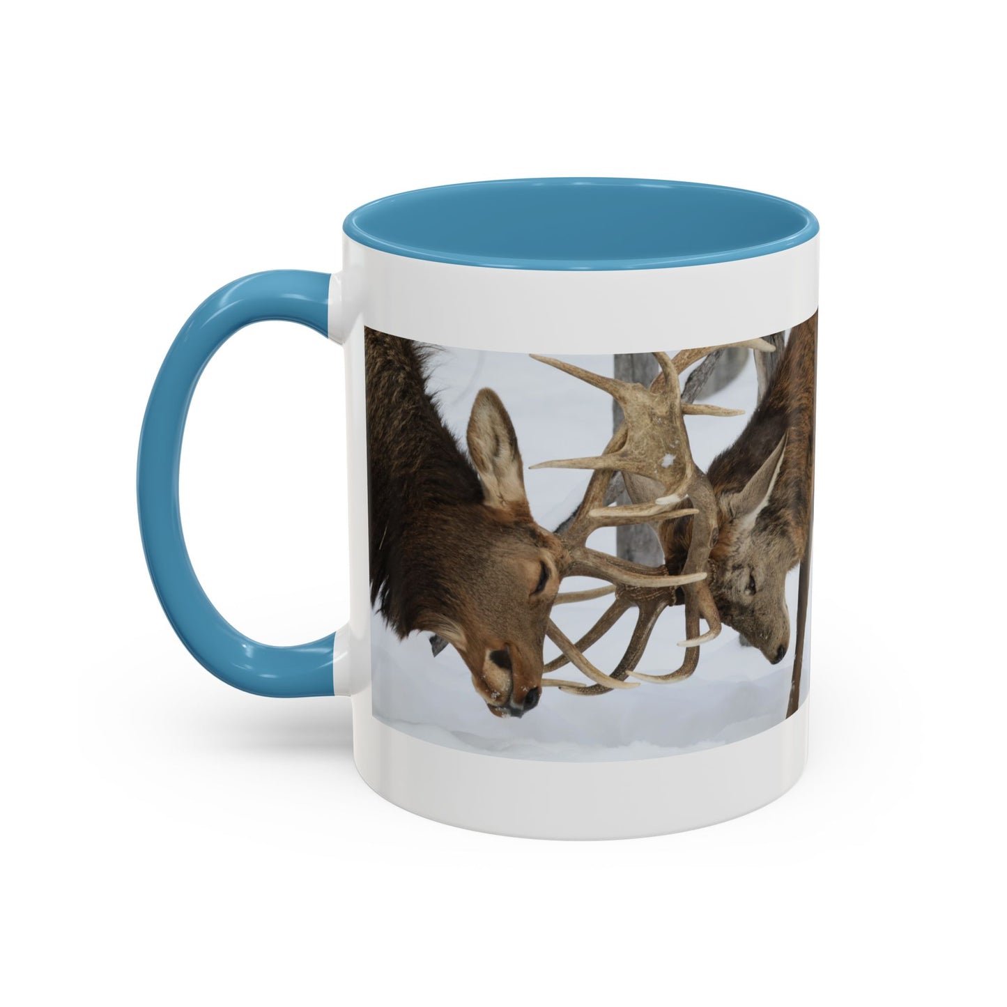 Deer Antler Clash Coffee Mug — Rustic Wildlife Accent Mug (11/15oz)