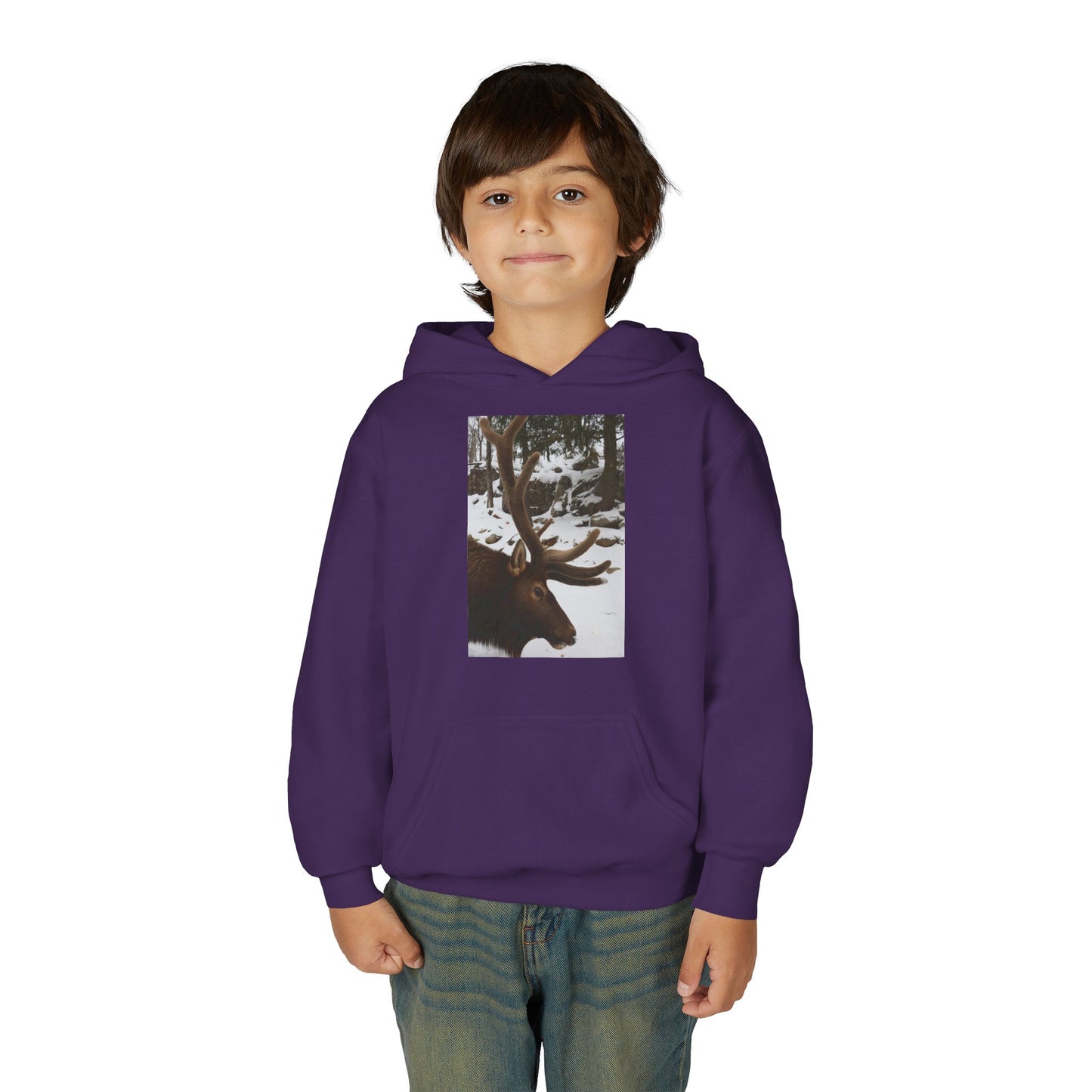 Moose Portrait Hoodie | Youth Hooded Sweatshirt