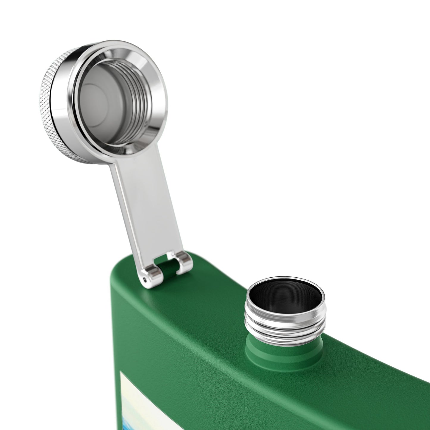 Mountain Vista 6oz Stainless Steel Flask — Scenic Blue Ridge Landscape