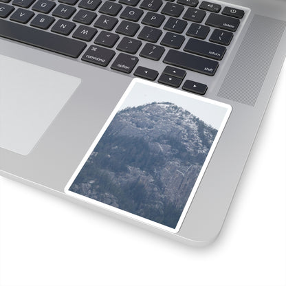 Snowy Mountain Photo Kiss-Cut Sticker — Winter Landscape Laptop Decal
