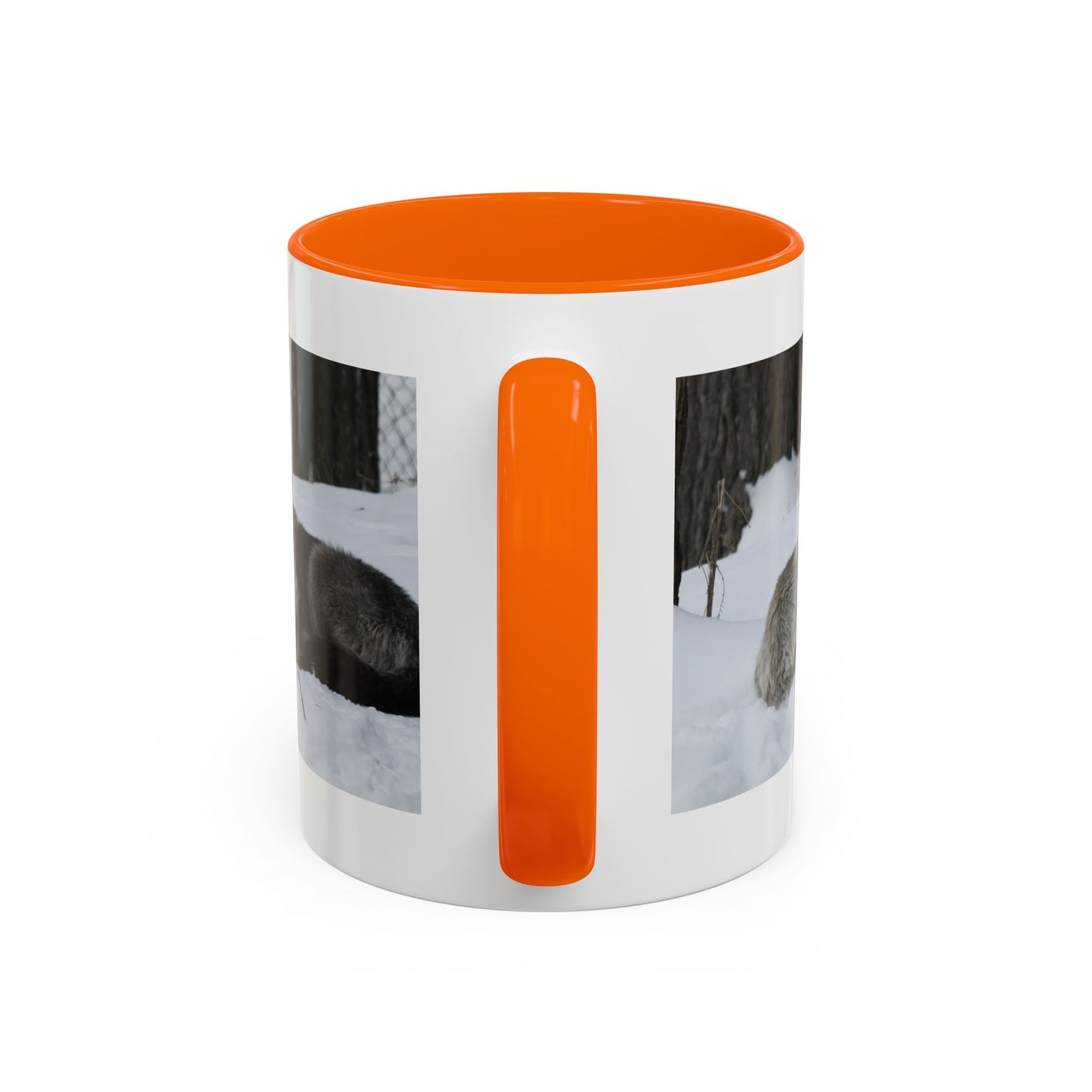 Wolf Pair Accent Coffee Mug – Winter Wildlife Photo Mug (11/15 oz)