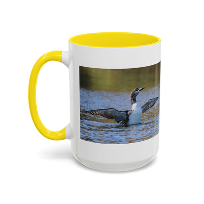 Loons in Flight Accent Coffee Mug — Wildlife Bird Photography Drinkware