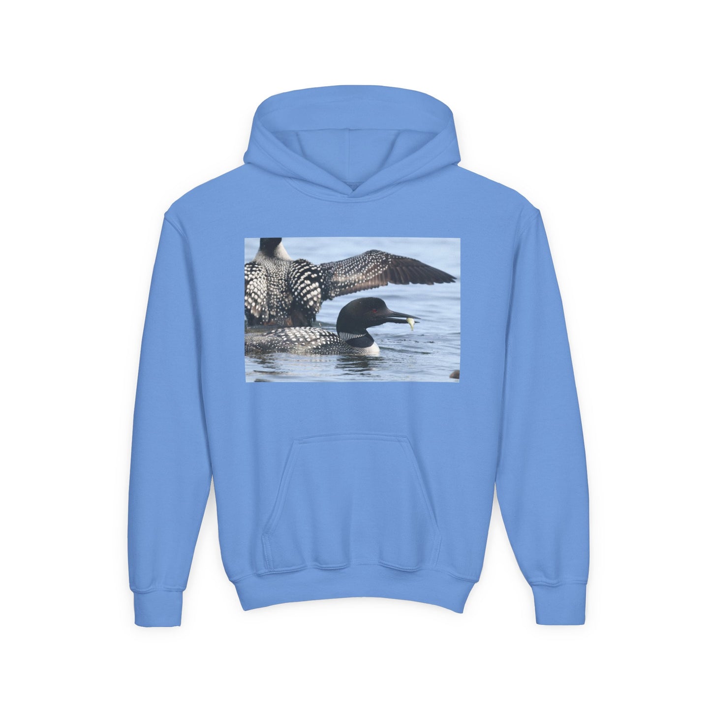 Loon Lake Youth Hoodie — Scenic Common Loon Wildlife Photo