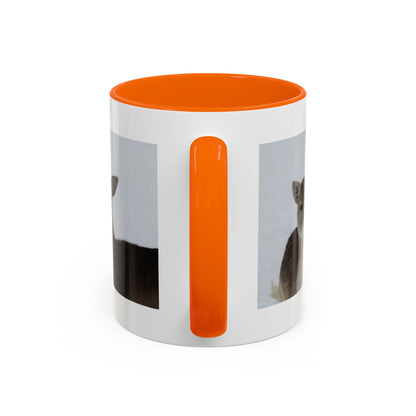 Deer Pair Accent Coffee Mug — Cute Winter Wildlife Ceramic Mug (11/15oz)