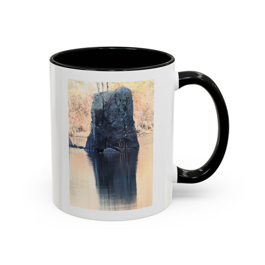 Scenic River Rock Accent Coffee Mug — Tranquil Nature Photo Mug (11/15oz)