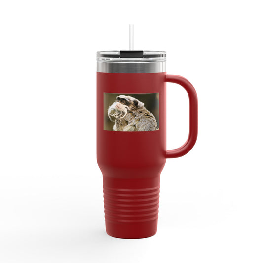 40oz Insulated Travel Mug – Cute Sloth Drinking Coffee Photo