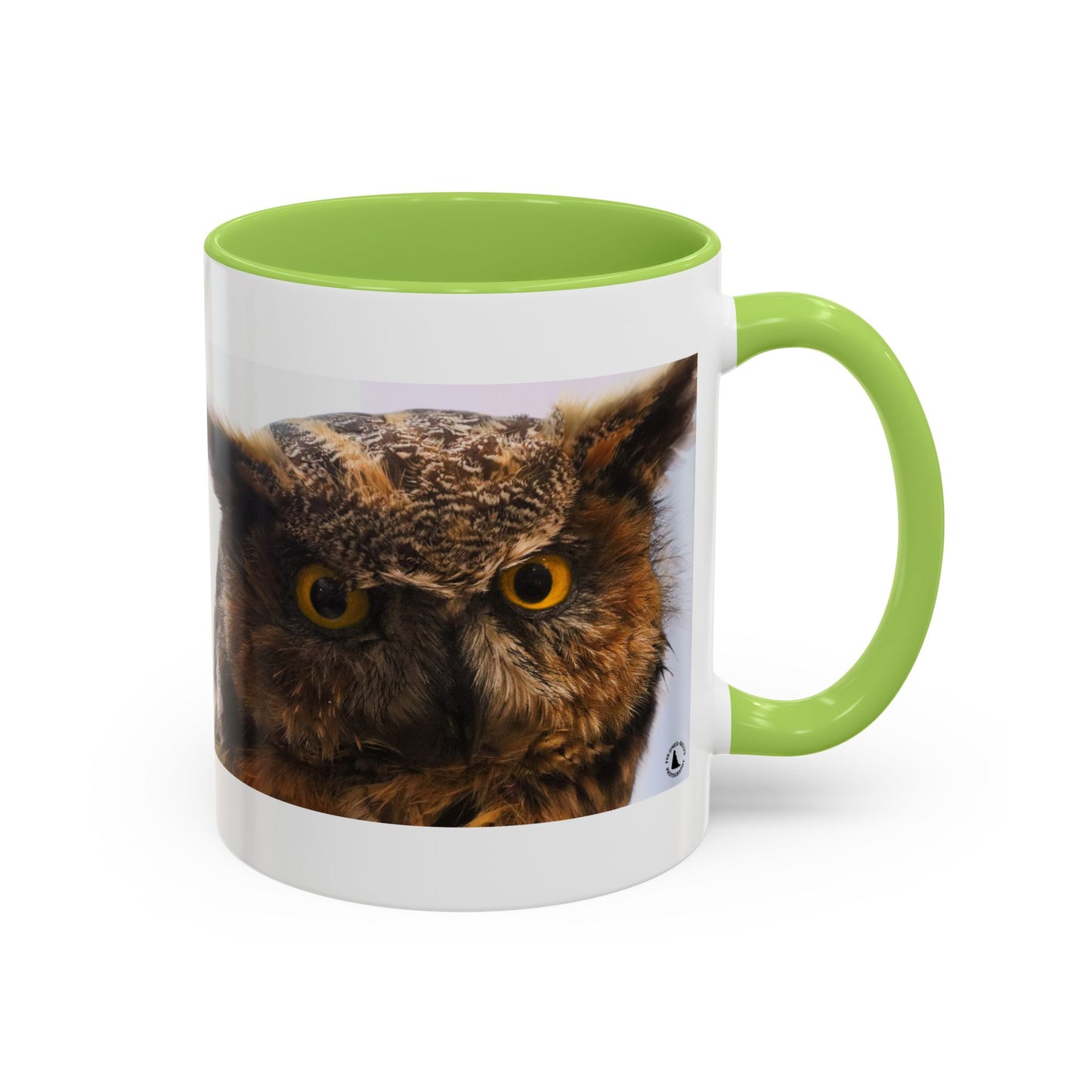 Owl Accent Coffee Mug – Realistic Great Horned Owl Photo (11/15 oz)
