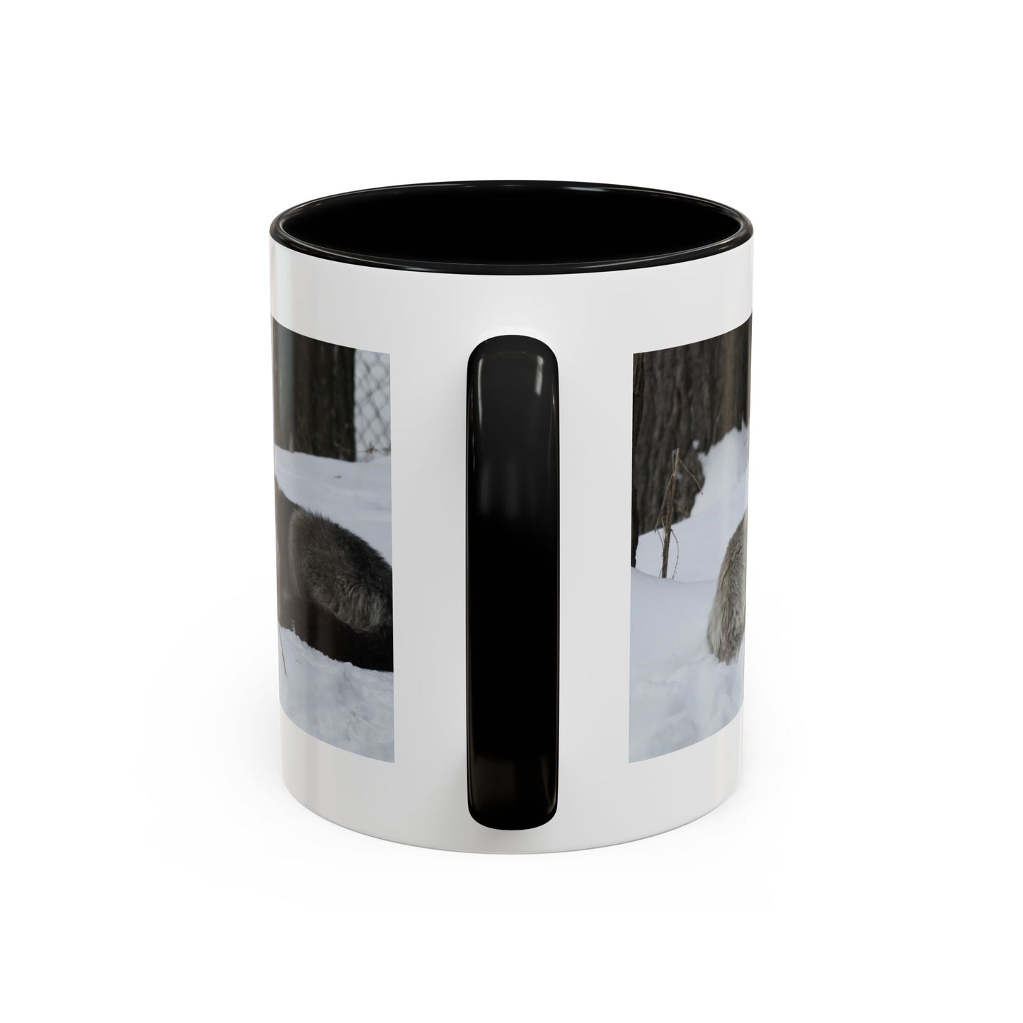 Wolf Pair Accent Coffee Mug – Winter Wildlife Photo Mug (11/15 oz)