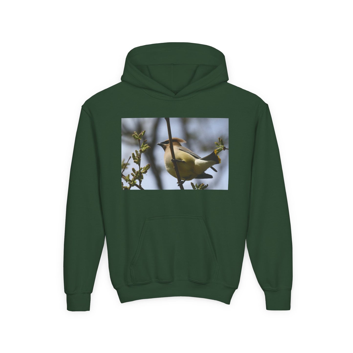Cedar Waxwing Bird Hoodie | Youth Hooded Sweatshirt