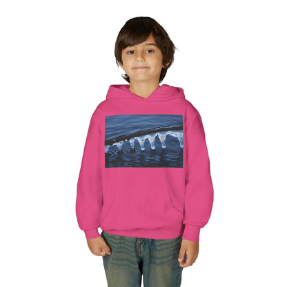 Ocean Wave Ice Photo Hoodie — Youth Nautical Winter Sweatshirt