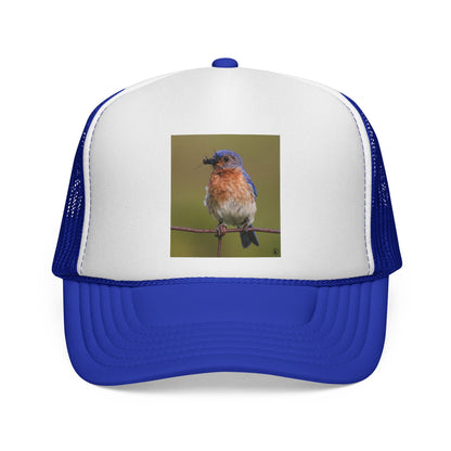 Eastern Bluebird Trucker Cap — Vintage Nature Hat for Birdwatchers