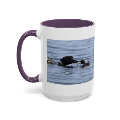 Loon Family Accent Coffee Mug — Scenic Lake Bird Photography (11/15oz)
