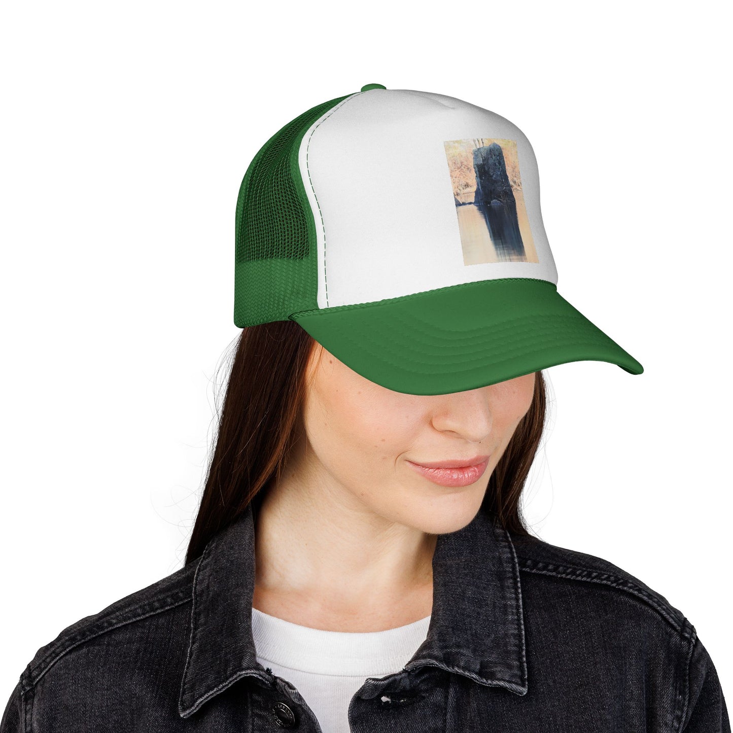 Trucker Hat with Vintage Bear Photo — Rustic Outdoor Wildlife Cap